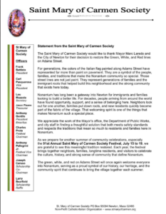 image of statement on letterhead