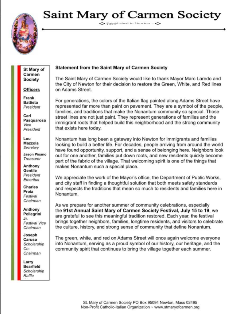 image of statement on letterhead