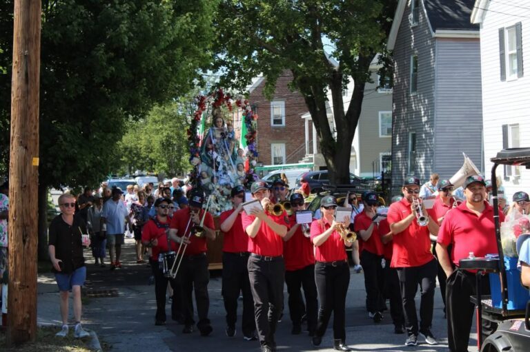 marching band in procession